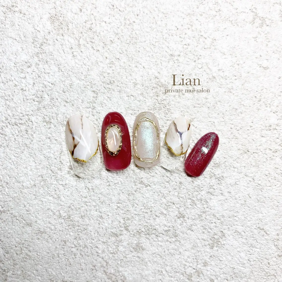 ネイル キラキラネイル 大理石ネイル(マーブル) ピンク nailsalon Lenoaのネイルデザイン