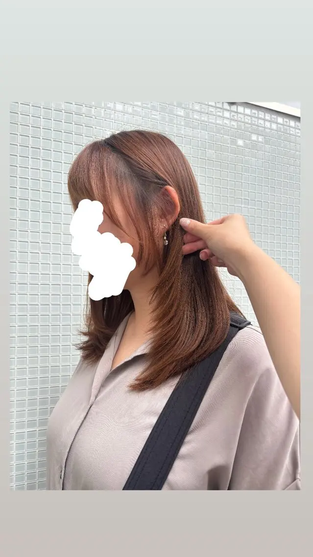 セミロング みぞぐち じゅりのヘアスタイル