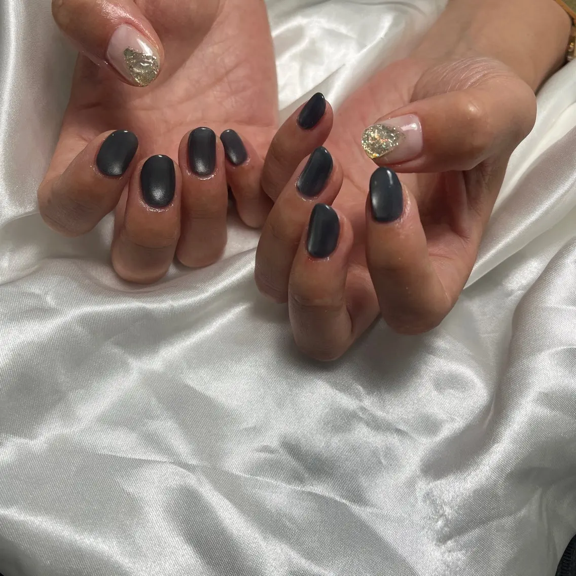 ネイル アートネイル グリーン ハンドネイル nail slow.のネイルデザイン