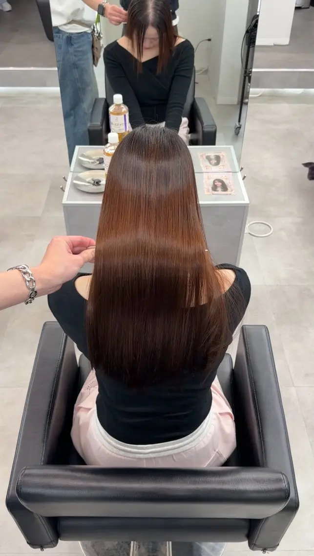 ロング 縮毛矯正 神戸三宮 misakiのヘアスタイル
