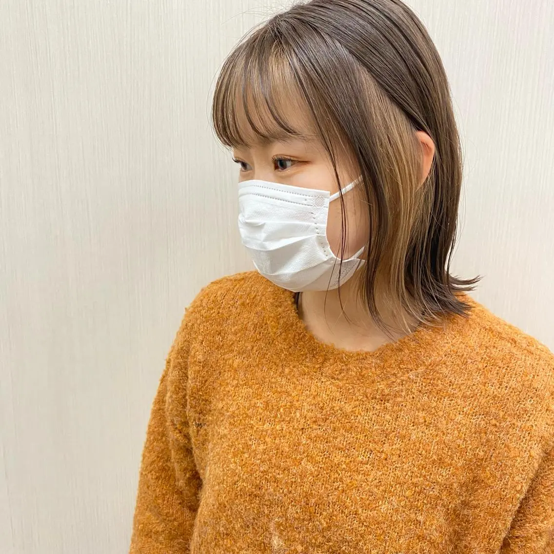 ミディアム カラー ベージュカラー あさだ しゅうたろうのヘアスタイル