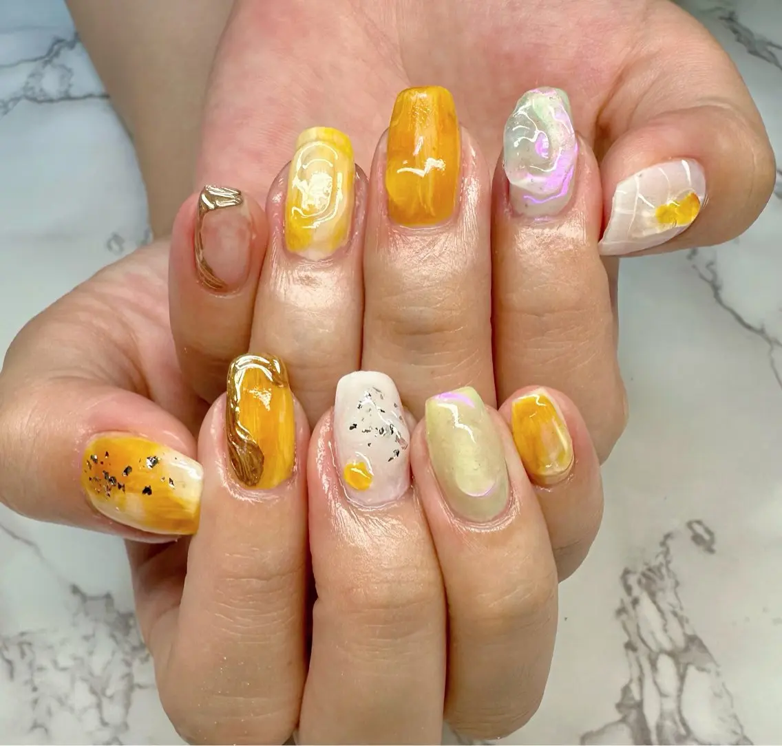 ネイル フレンチネイル マグネットネイル ニュアンスネイル ワンカラーネイル 夏ネイル Mai’s nailのネイルデザイン