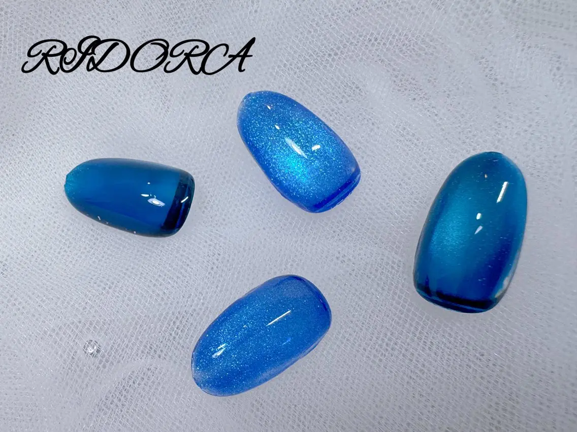 ネイル ブルー マグネットネイル RIDORA nailのネイルデザイン