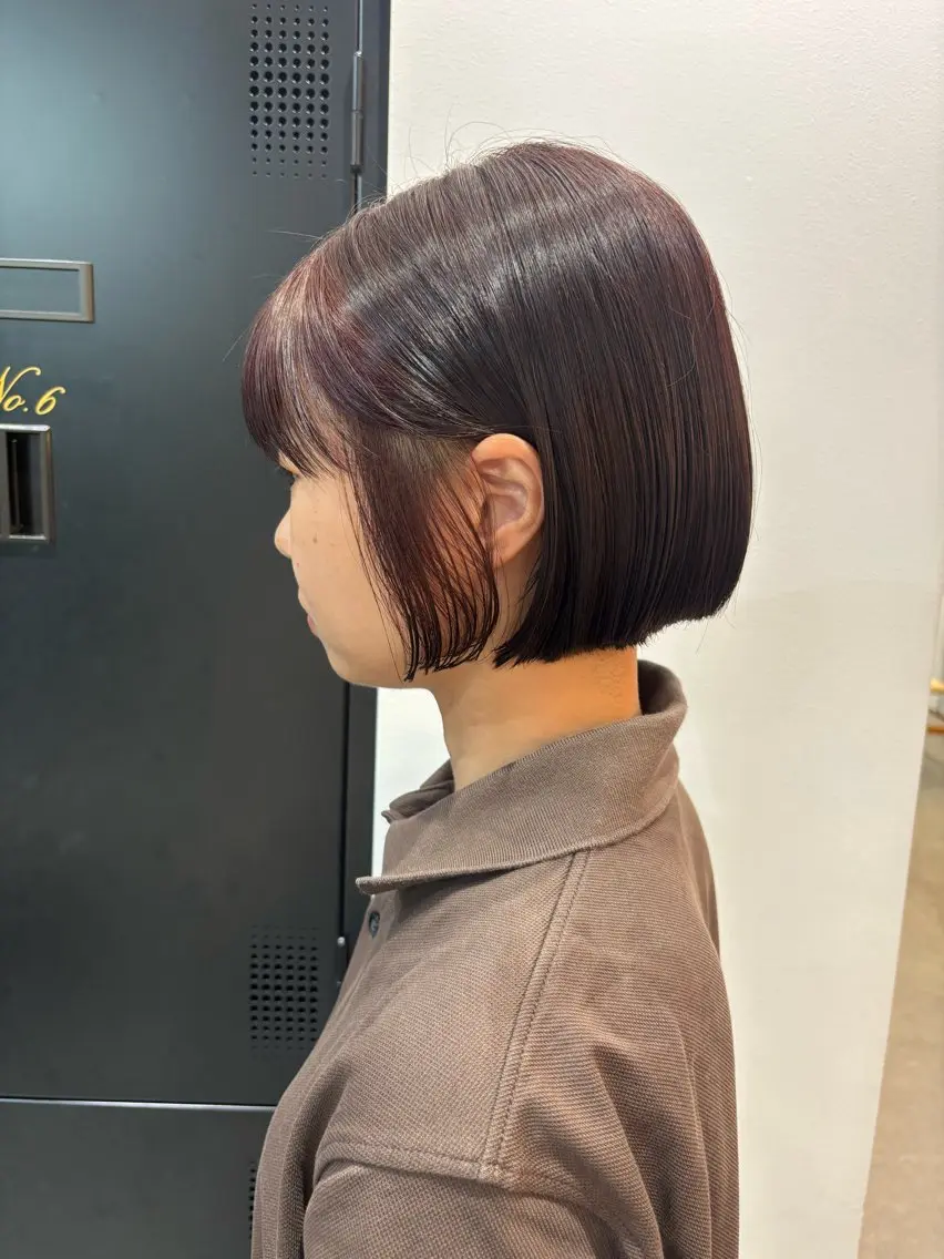 ショート ボブ カット ヘアカラー トリートメント 柳坪 まなのヘアスタイル