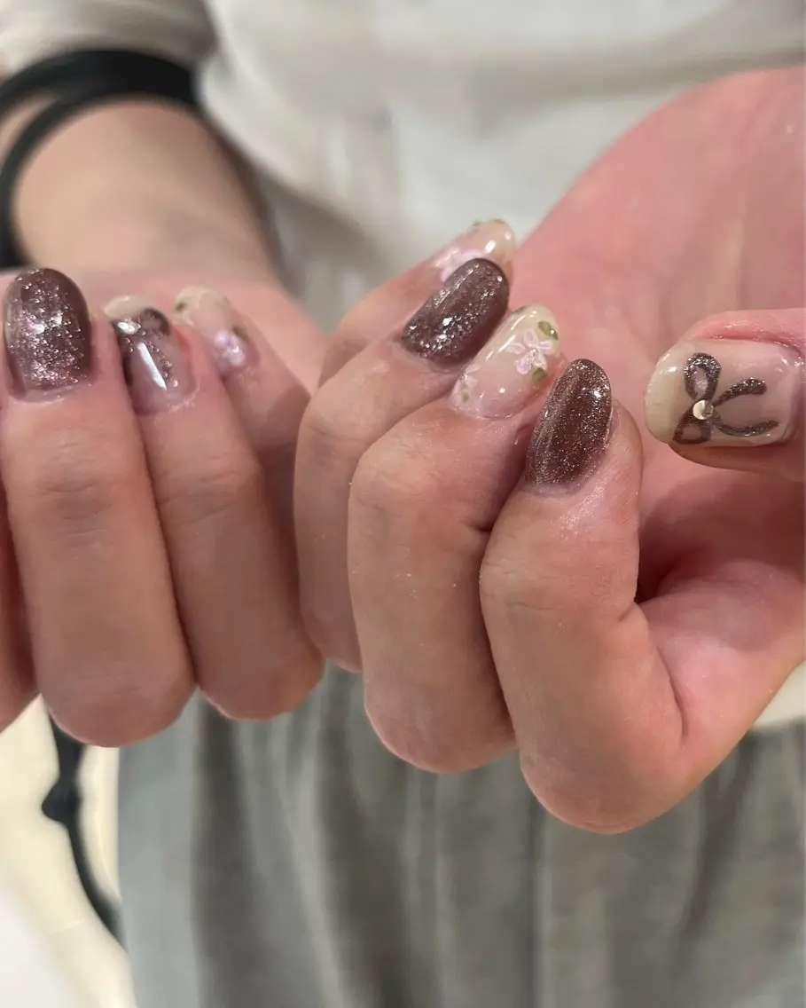 ネイル リボン ハンドネイル kanatsu yorikoのネイルデザイン