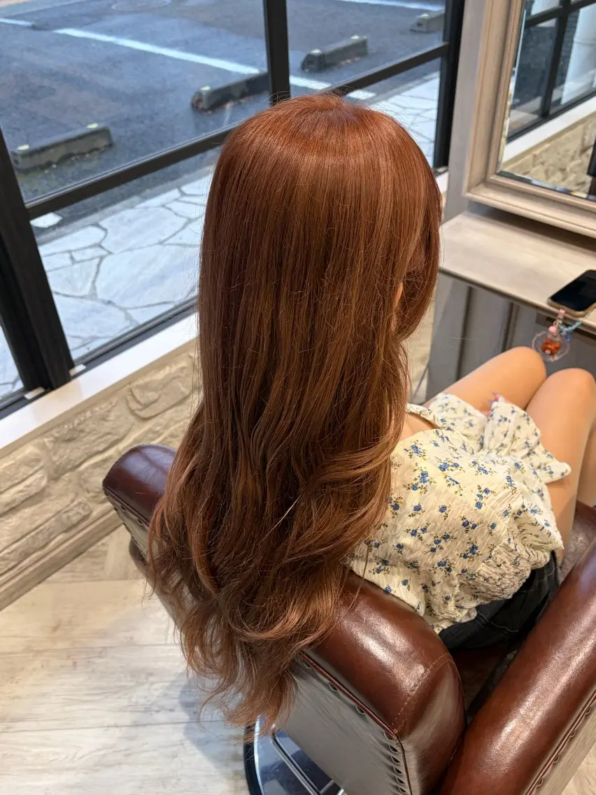 ロング カラー ブラウンカラー ピンクカラー ピンクブラウン ヘアカラー 辻堂/藤沢/縮毛 ダイスケのヘアスタイル