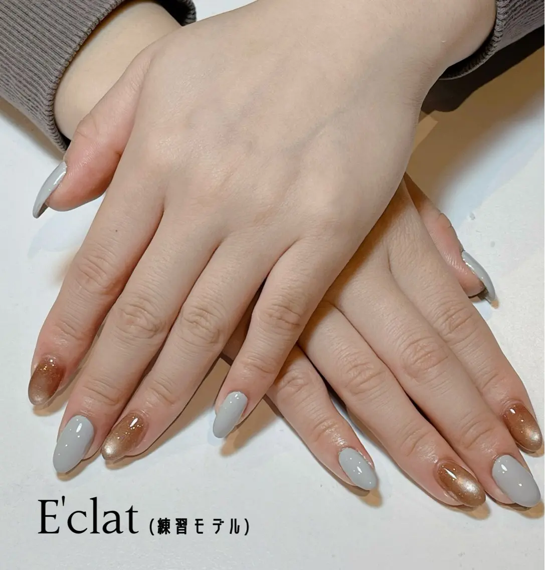 ネイル ブラウン しほ E'clat 調布のネイルデザイン