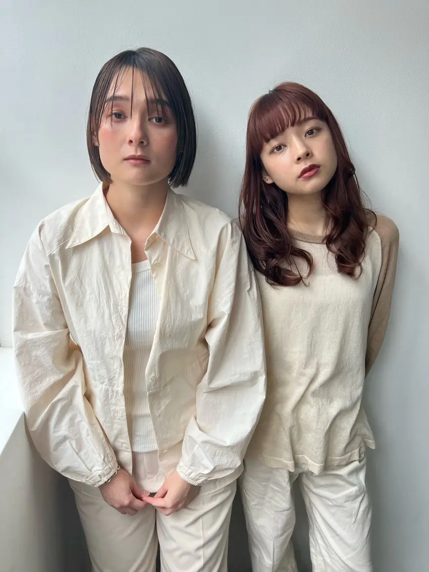 ミディアム カット ヘアカラー トリートメント IVY villa Suzu.のヘアスタイル