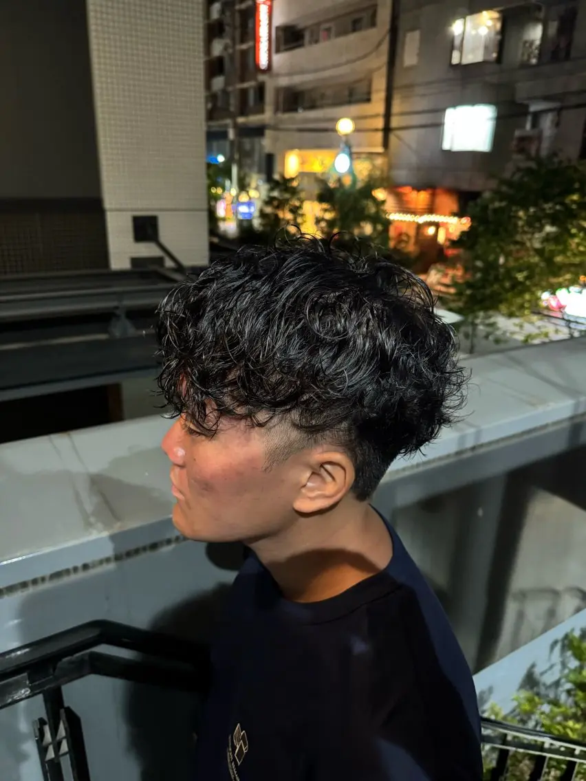 パーマ メンズ カット パーマ 河野 悠のヘアスタイル