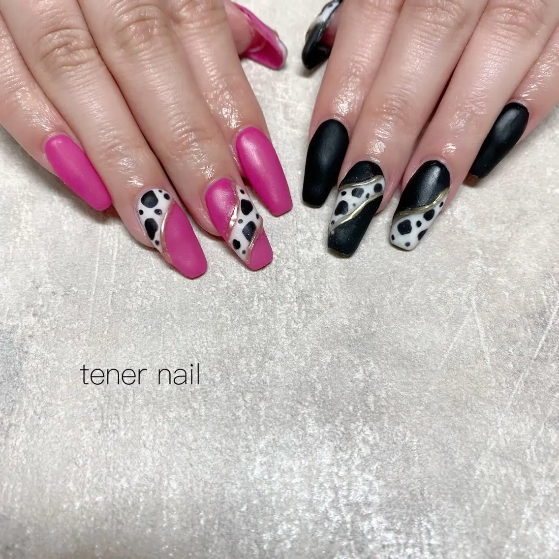ネイル アニマル柄 マットネイル ハンドネイル テネルネイル tener nailのネイルデザイン
