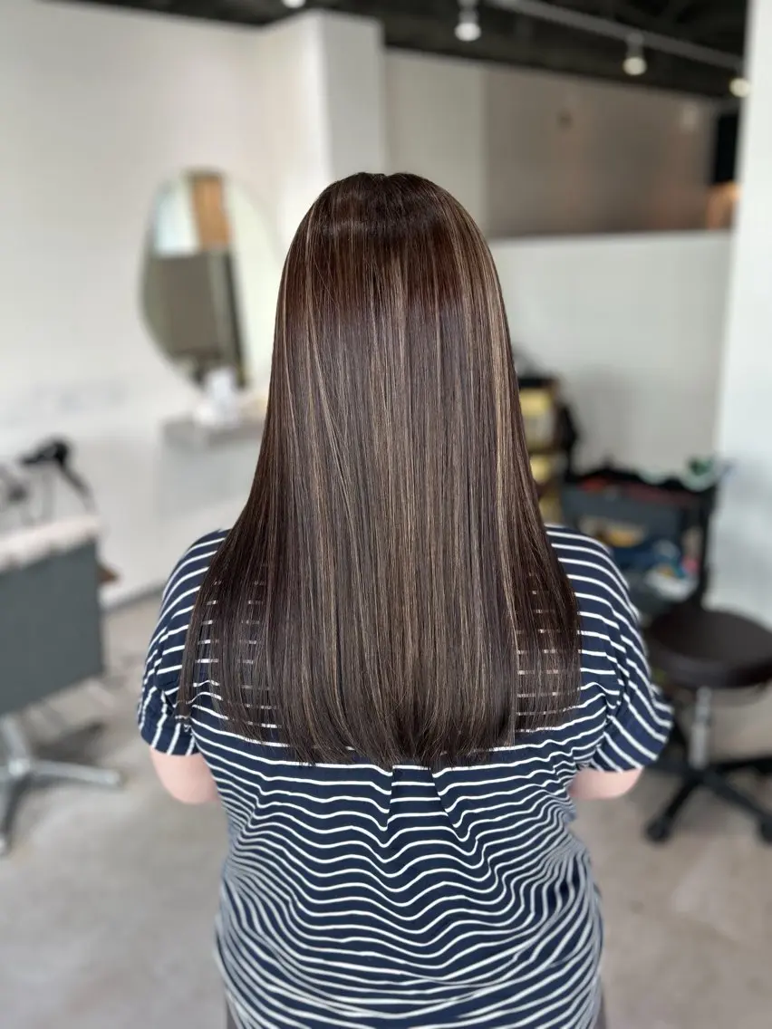 ロング カラー カット ヘアカラー トリートメント 白髪ぼかし特化美容師 古賀雄歩のヘアスタイル