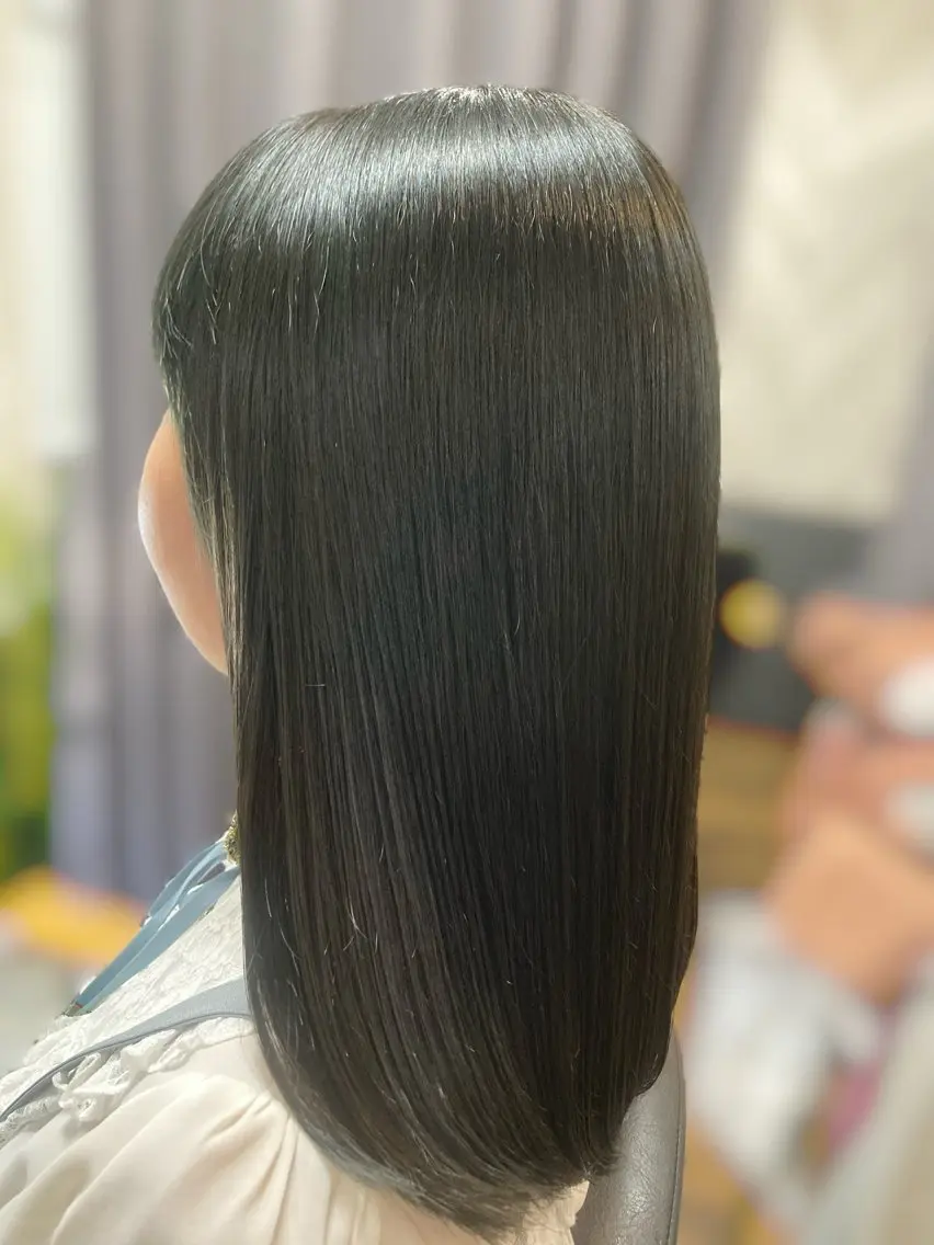カラー 黒髪 透明感カラー 髪質改善カラー /髪質改善ストレートのヘアスタイル