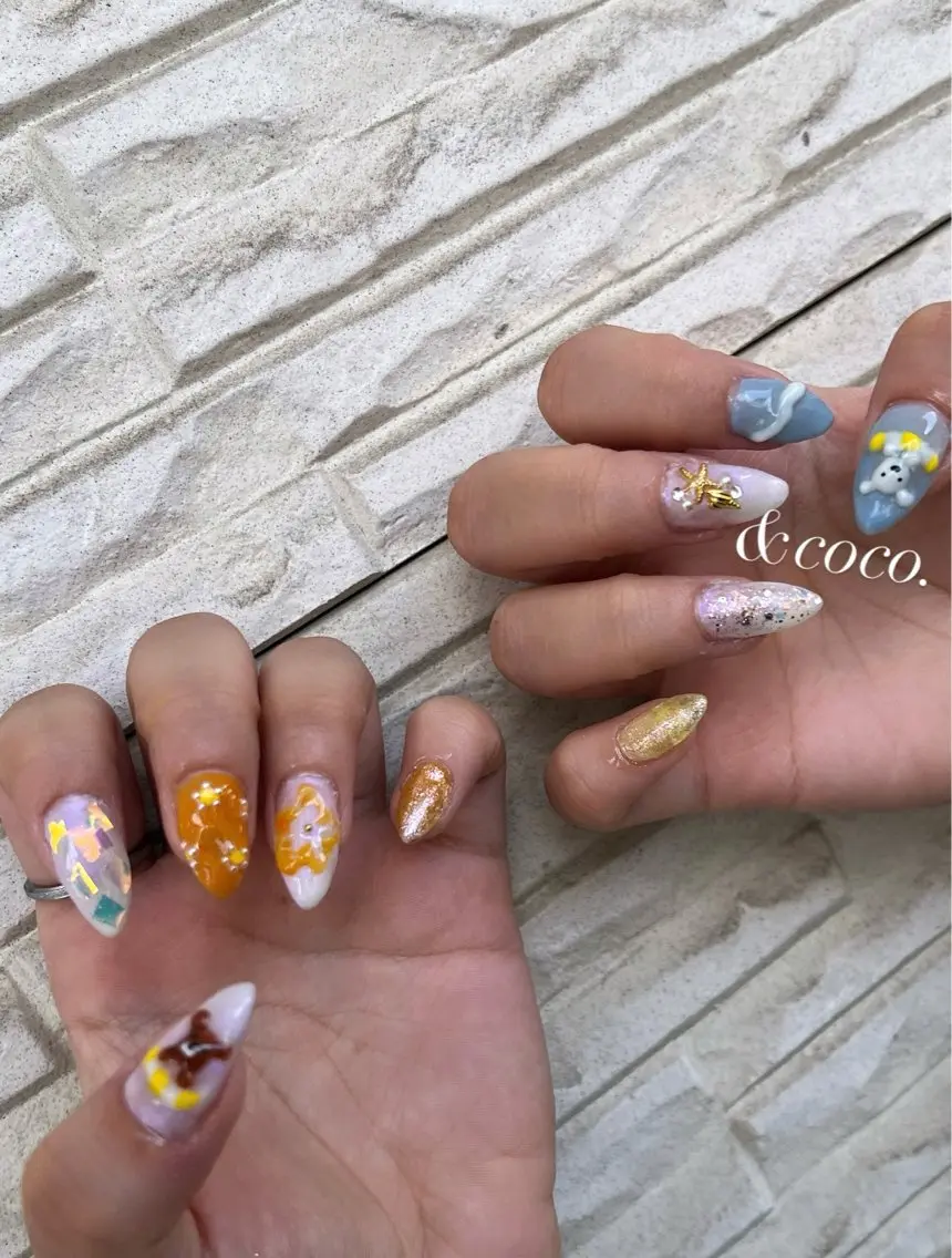 ネイル 夏ネイル ハンドネイル ＆ coco.のネイルデザイン