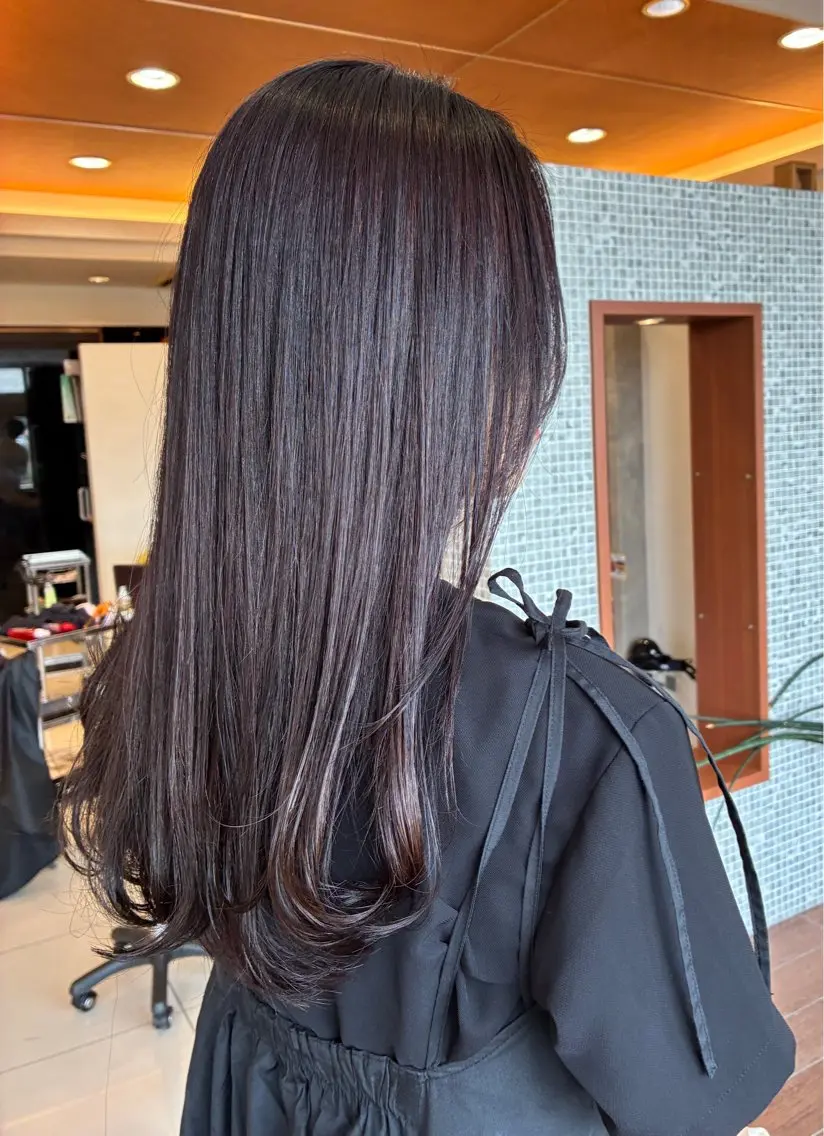 セミロング カラー ブラウンカラー ダークブラウン レッドカラー ヘアカラー カワシマ セイカのヘアスタイル