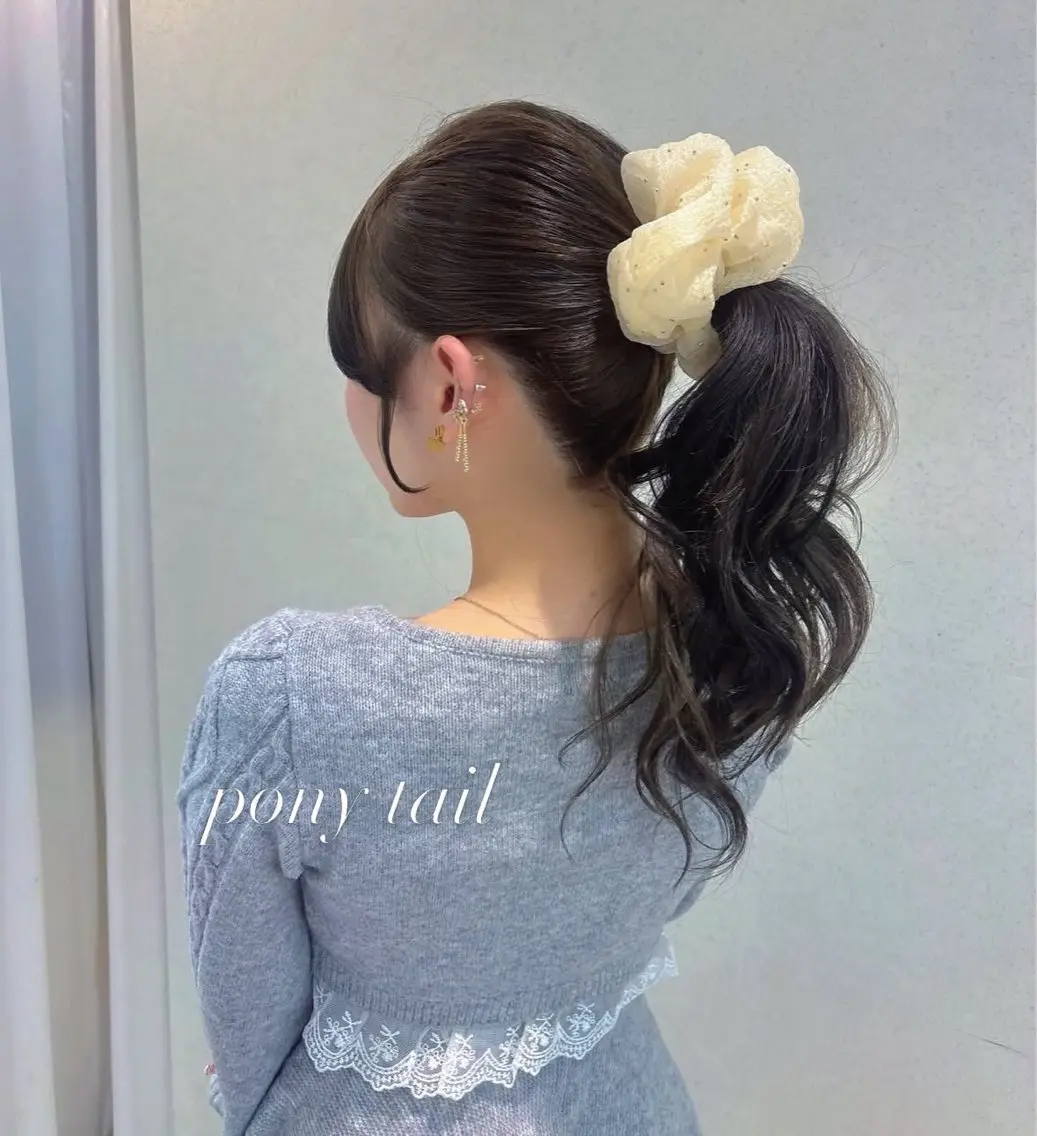 セミロング カラー ヘアアレンジ ヘアセット 🤍韓国うる艶カラー 髪質改善YUKI🤍のヘアスタイル