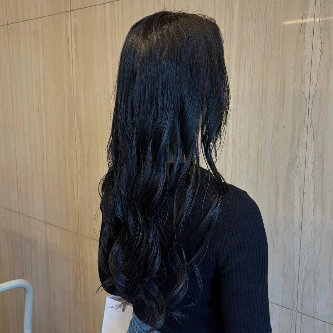 ロング カラー 黒髪 ブルーカラー ブルーブラック The Ect心斎橋 ❤︎marina❤︎のヘアスタイル