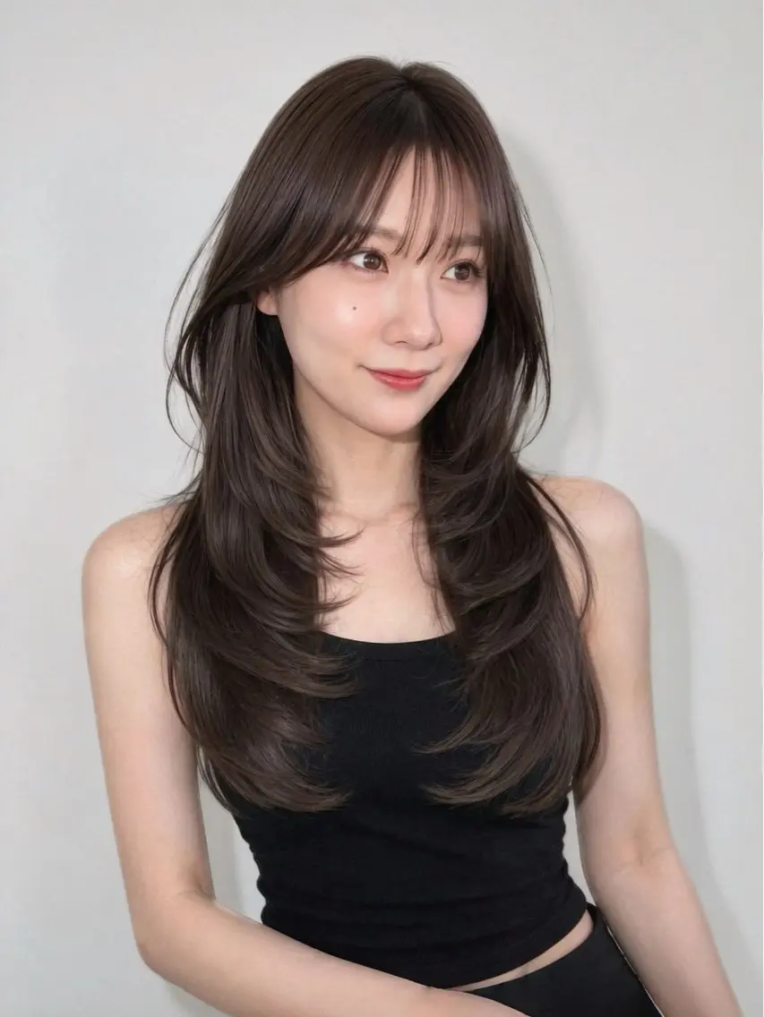 ロング カラー 韓国風ヘア レイヤーカット カット ヘアカラー トリートメント 似合わせ/小顔/ 韓国✨KAITOのヘアスタイル