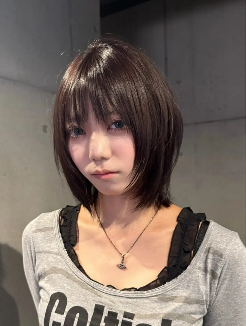 ミディアム カラー カット ヘアカラー トリートメント だいち/ブリーチ/ レイヤーカットのヘアスタイル