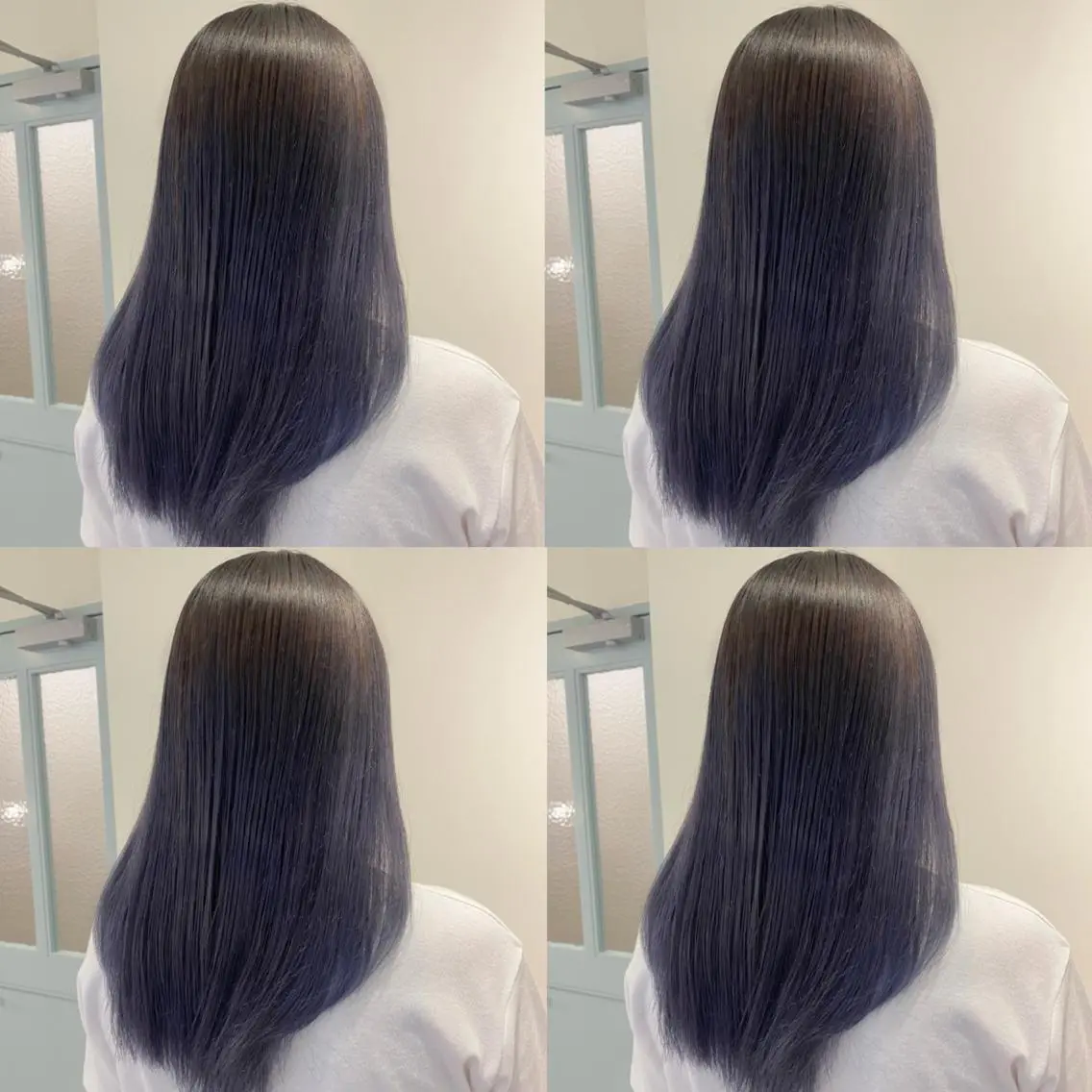 セミロング カラー グラデーションカラー 金島 青のヘアスタイル