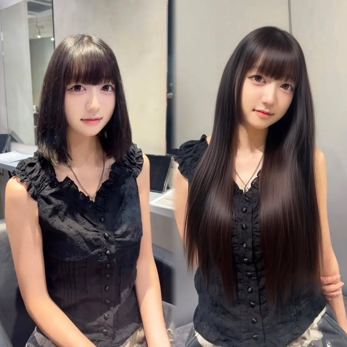 ロング エクステ 艶髪×透明感カラー ののかのヘアスタイル