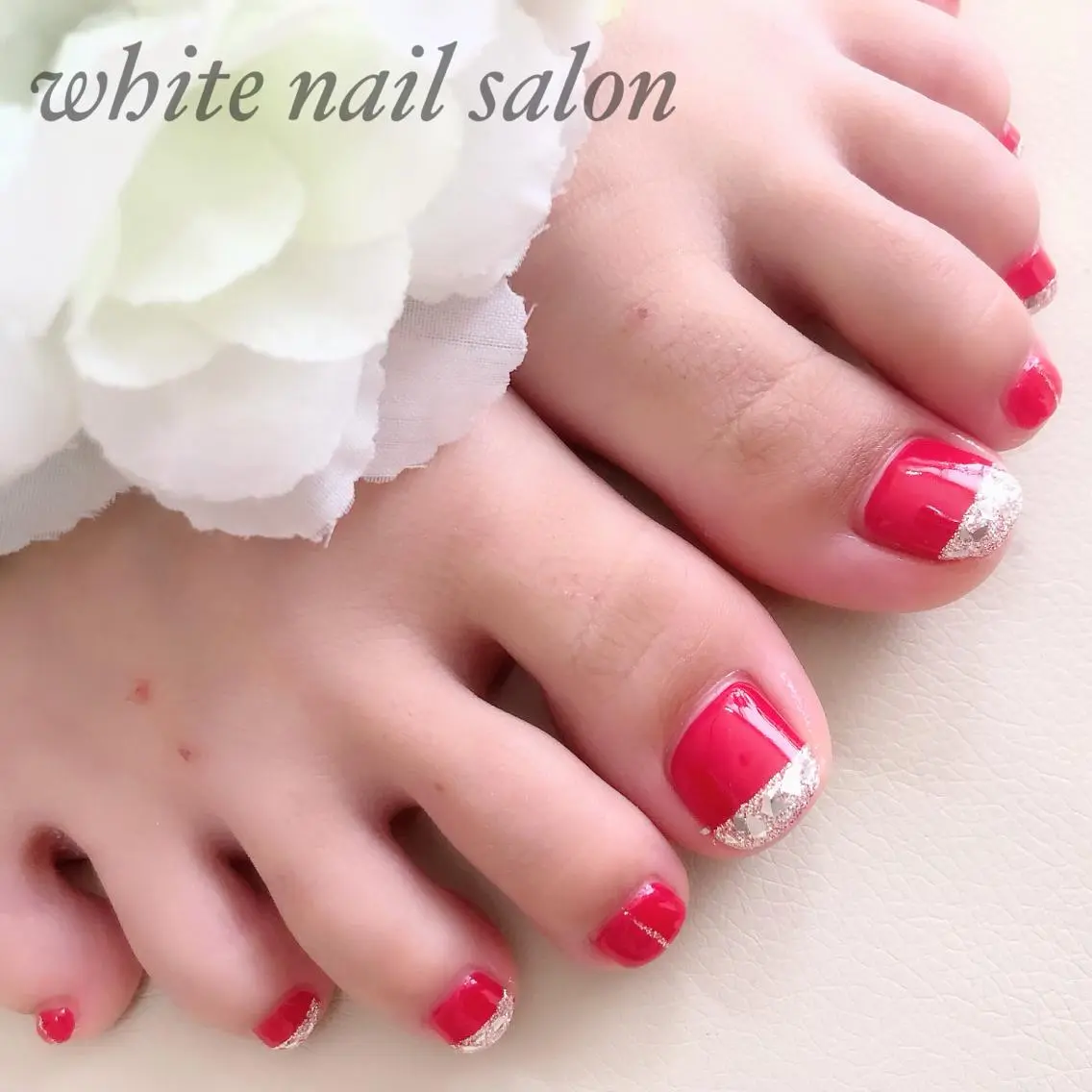 ネイル アートネイル フレンチネイル ジェルネイル ハードジェル 持ち込み フットネイル white nail salonのネイルデザイン