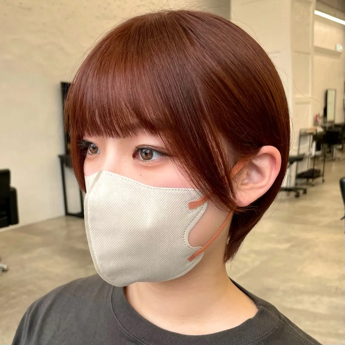 ショート カラー ブリーチ ブラウンカラー ブリーチなしカラー オレンジ オレンジブラウン 暖色/ショート/ボブ /hana🌸のヘアスタイル