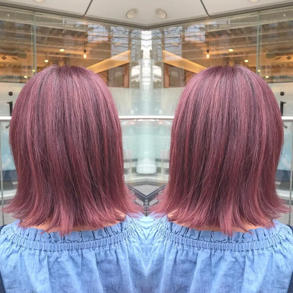 ショート カラー イルミナカラー ピンクカラー 青木 茂樹⭐️ 透明感カラーのヘアスタイル