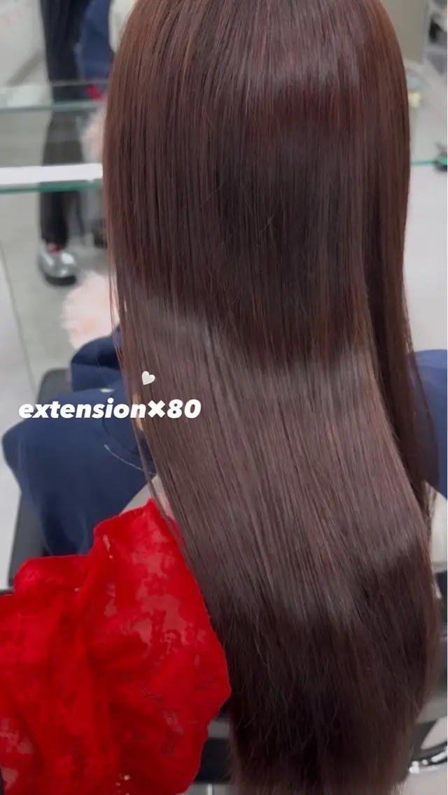 ロング シールエクステ エクステ ヘアカラー エクステ ヘッドスパ エクステ🤎うる艶 カラー┆横浜みいなのヘアスタイル