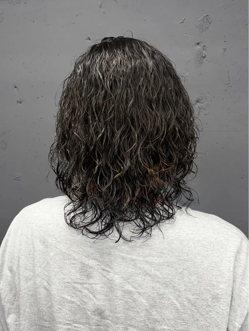 ロング メンズ 波巻きパーマ カット パーマ 柏メンズカットパーマ NO.1タイチのヘアスタイル