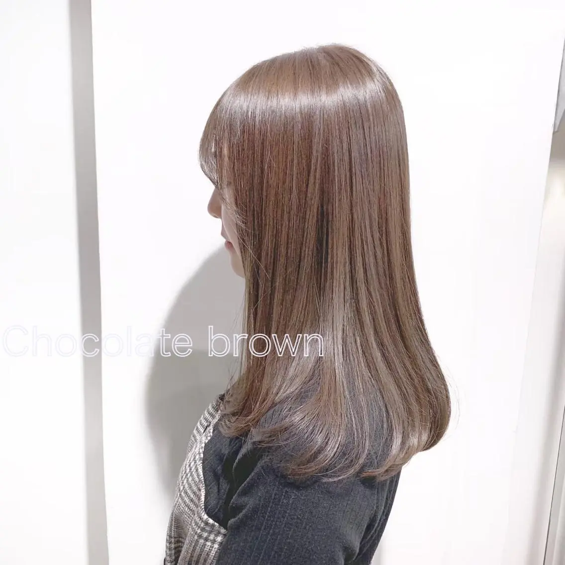 ミディアム カラー ブリーチ ブラウンカラー チョコレートブラウン ブリーチなしカラー カット トリートメント ヘッドスパ ヘアセット 𓏸レイヤー髪質改善 透けカラーカノン🫧のヘアスタイル