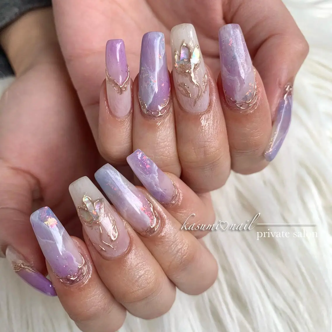 ネイル アートネイル フットネイル フレンチネイル ロングネイル マグネットネイル KASUMI♡ Nailのネイルデザイン
