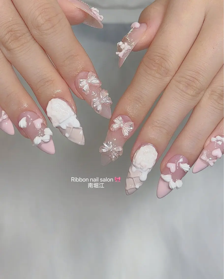ネイル ハンドネイル RibbonNail 南堀江のネイルデザイン
