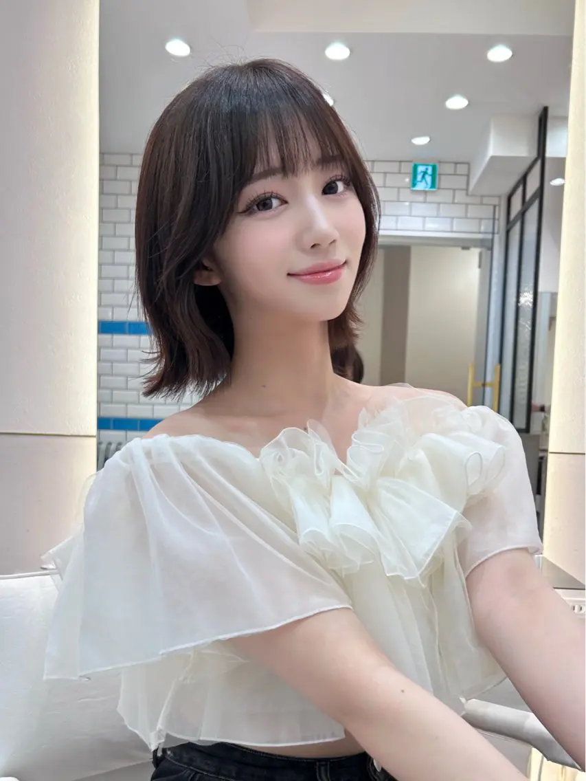 ショート ボブ 顔周りカット 韓国風ヘア 外ハネヘア ボブ/レイヤーボブ/ 髪質改善/梶川 夏季のヘアスタイル