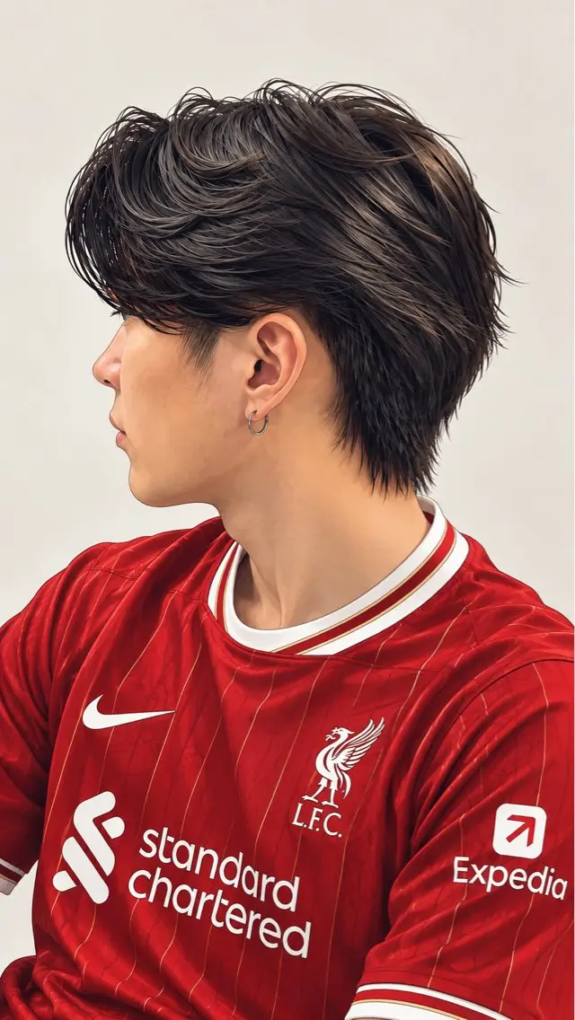 ミディアム パーマ メンズ 【毛流れヘア】 人気No.1/ユウキのヘアスタイル