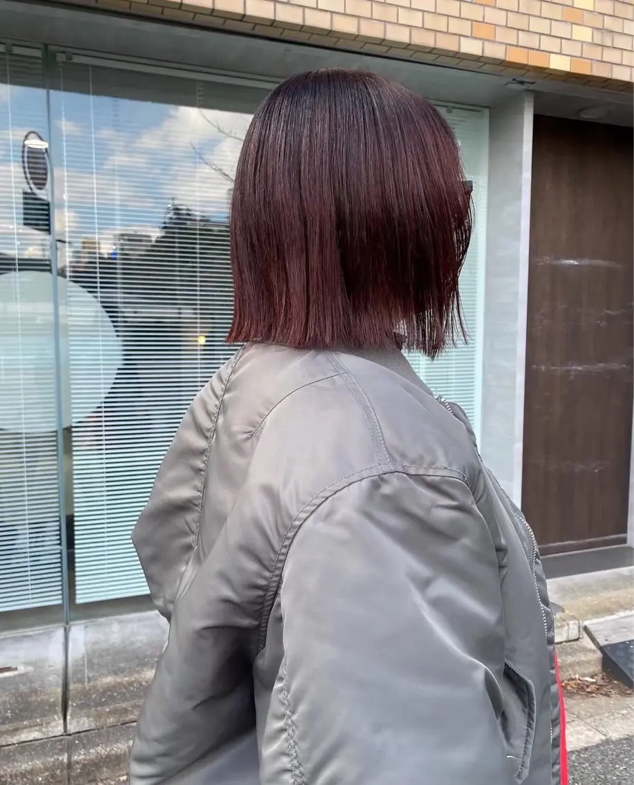 ミディアム カラー ヘアカラー トリートメント qpulaあいみ 透明感カラーのヘアスタイル
