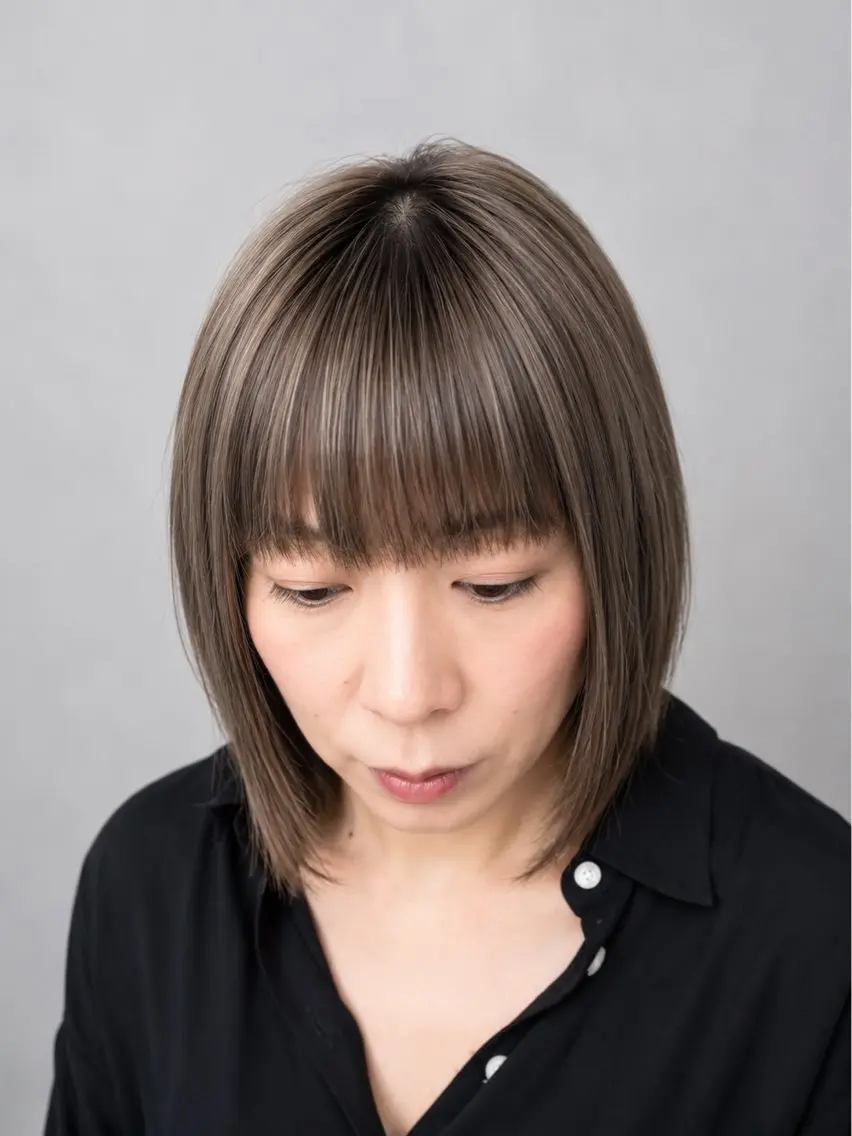 ショート カラー アッシュ アッシュブラウン ブラウンカラー 透明感カラー ボブ au美容室 栄矢場町のヘアスタイル