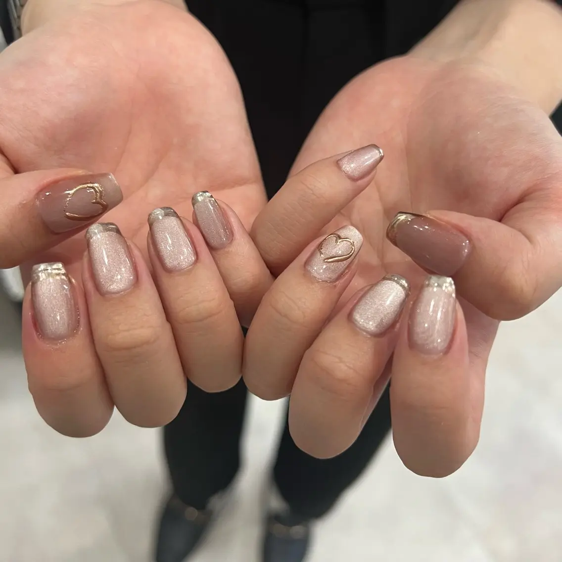 ネイル 長さ出し フットネイル フレンチネイル ガラスフレンチ グラデーション ハンドネイル M2beauty Renaのネイルデザイン