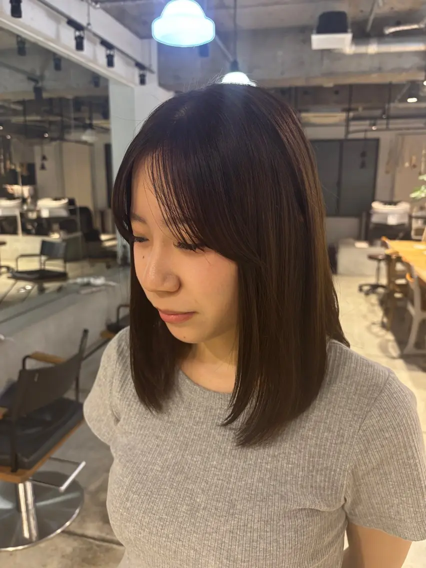 セミロング カラー ヘアカラー ワンカラー¥3850 /アレンジ/あみ🎶のヘアスタイル