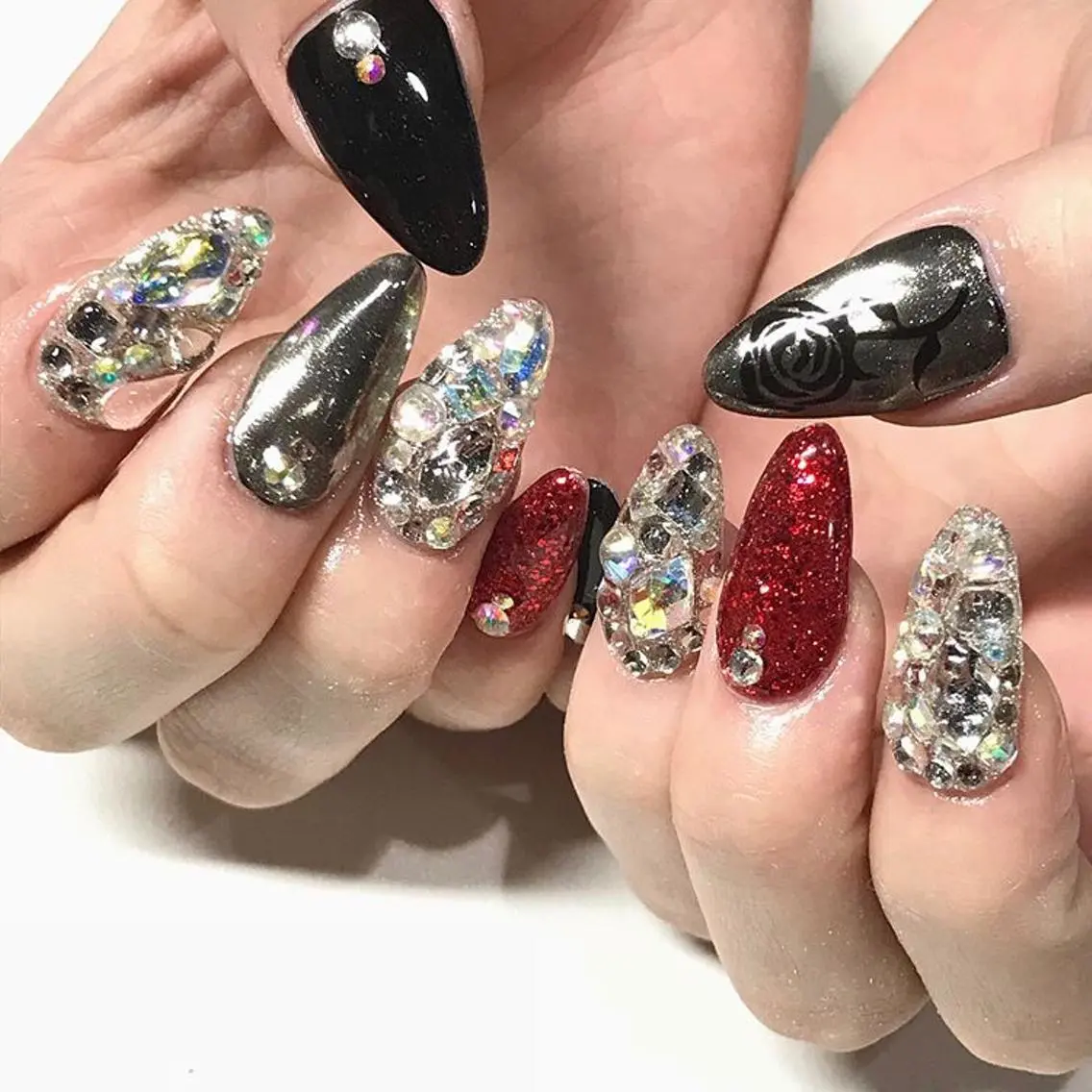 ネイル 渋谷／チップ長さ出し 👑アプレgel-xのネイルデザイン