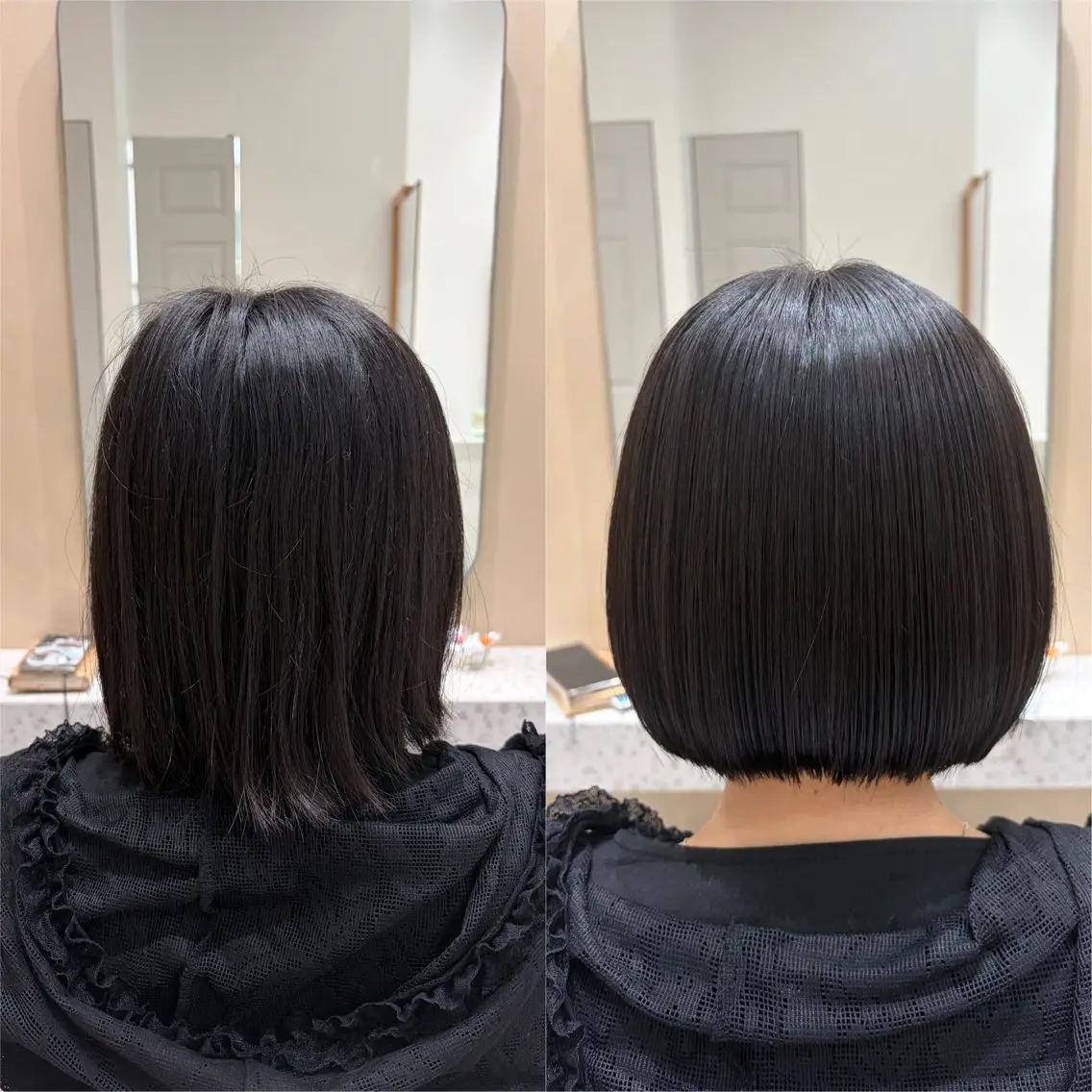 ショート ボブ 縮毛矯正 カット 縮毛矯正 トリートメント 🫧艶髪ボブ🫧 チカのヘアスタイル