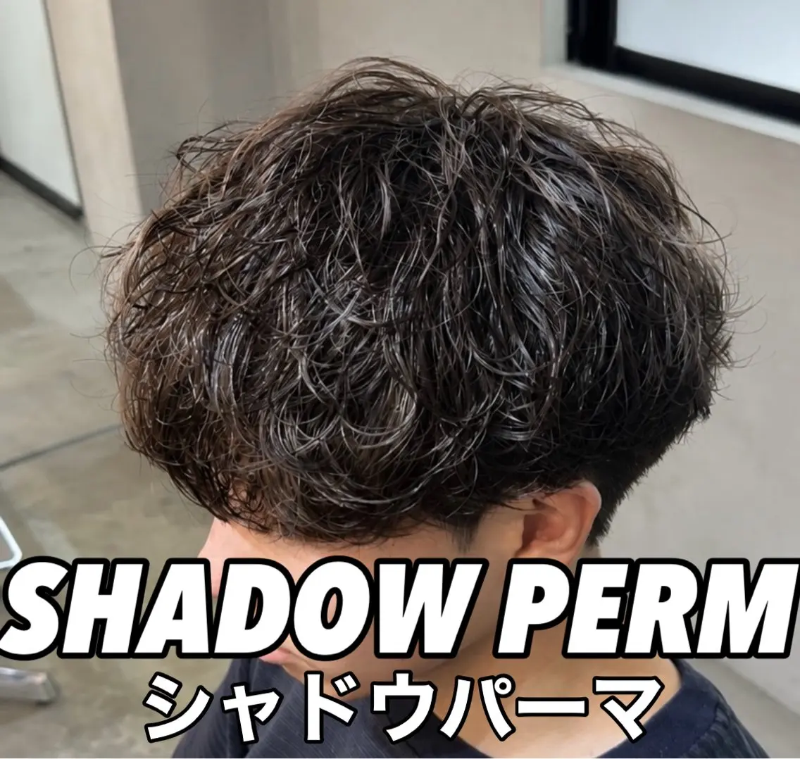 ショート パーマ メンズ カット パーマ シャドウ特化 小形のヘアスタイル