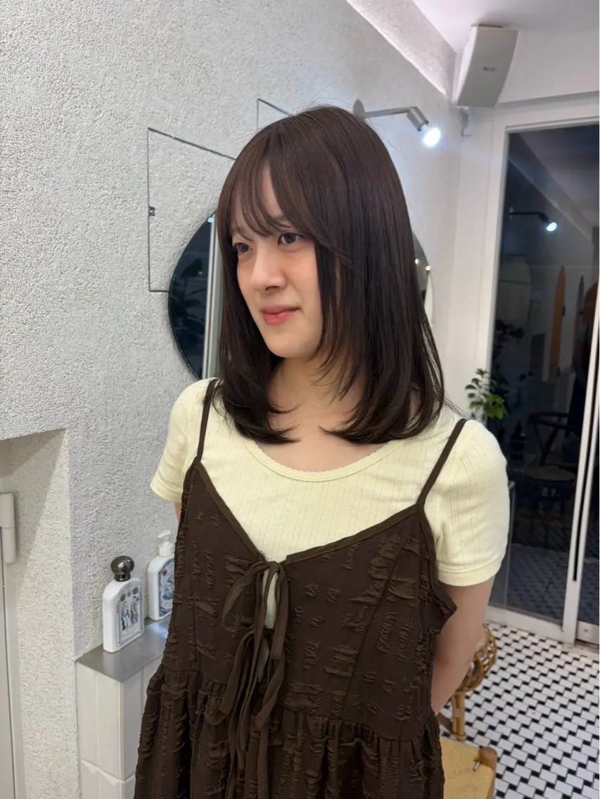 セミロング カット ヘアカラー トリートメント まろやかベージュ🤎 艶カラー🔔リンのヘアスタイル