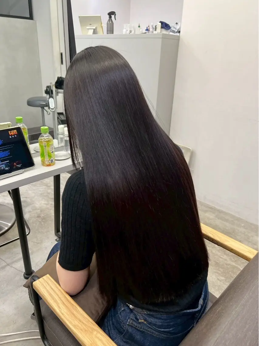 ロング パーマ 縮毛矯正 ハイトーンカラー が絶対可愛い✨泰聖✨のヘアスタイル