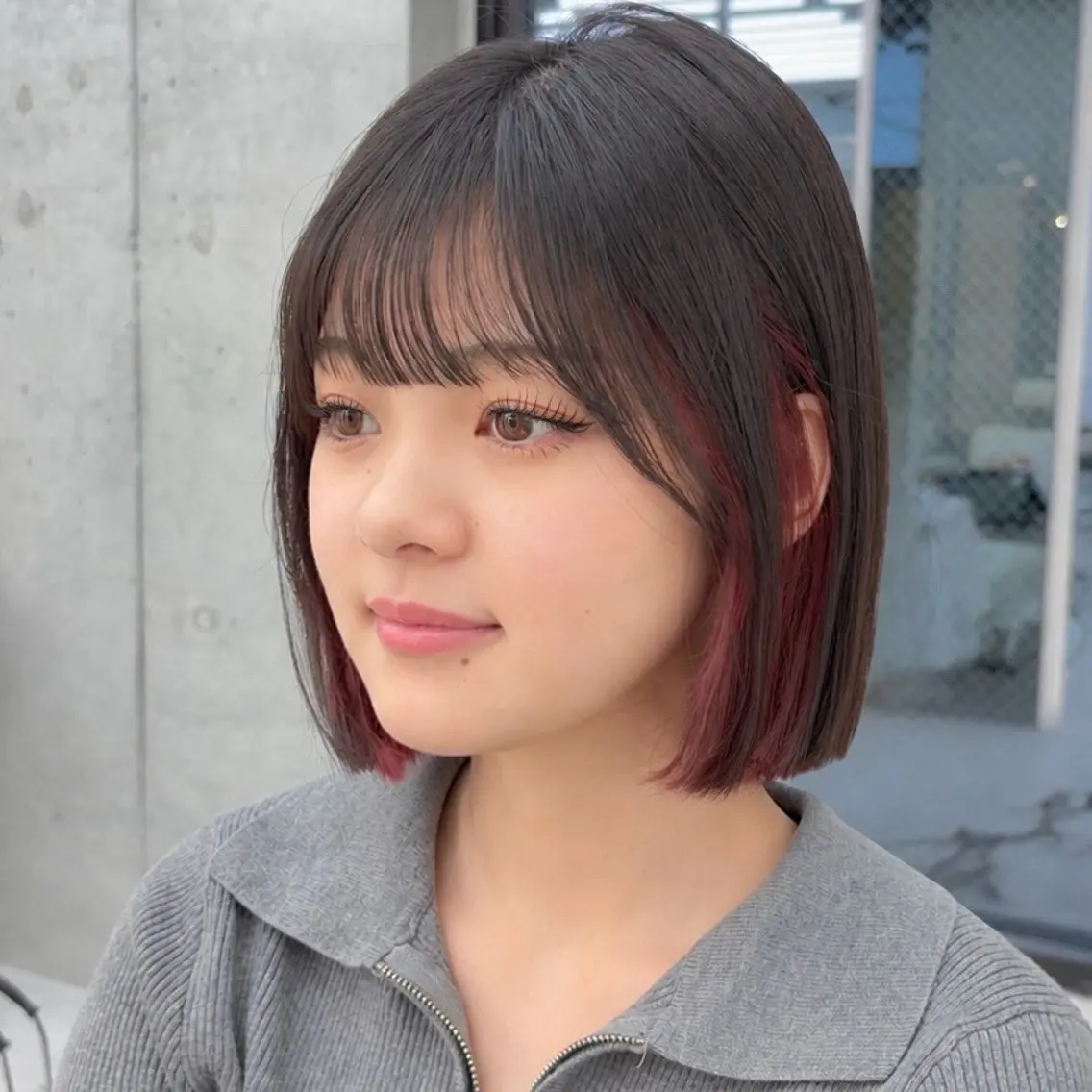 ミディアム カラー 透明感カラー ボブ カット ヘアカラー mei タッセルボブ 縮毛矯正🧚‍♂️のヘアスタイル