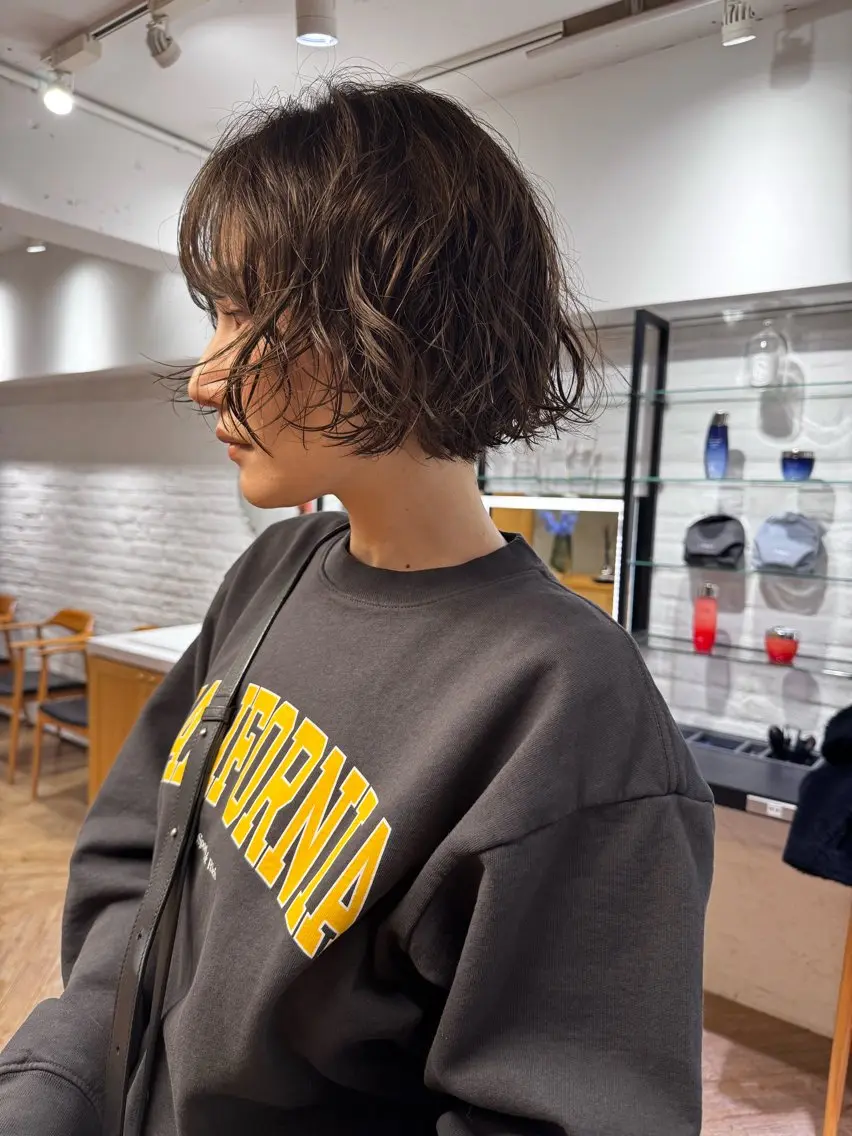 ミディアム パーマ ミディアムパーマ 縮毛矯正特化型美容師 名古屋LORENハダのヘアスタイル