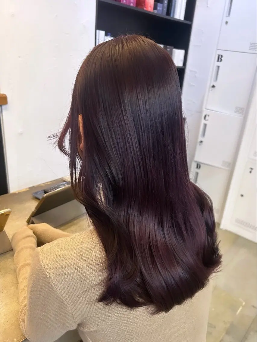 ロング カラー カット ヘアカラー トリートメント 🌷ラベンダーピンク 顔まわり🌷ねいろのヘアスタイル