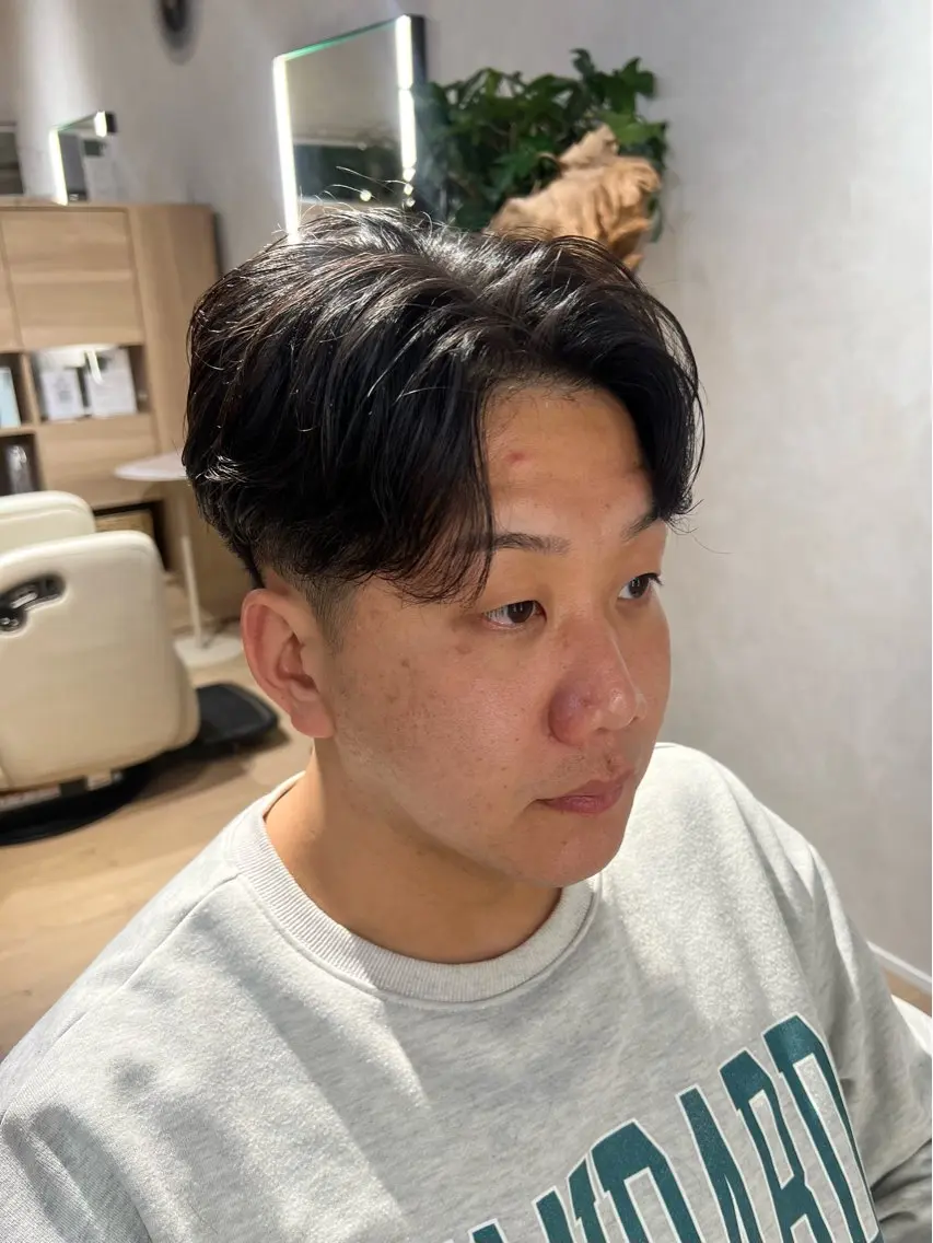 ショート パーマ メンズ カット パーマ 梅田茶屋町メンズ 専門美容師 山元一平のヘアスタイル