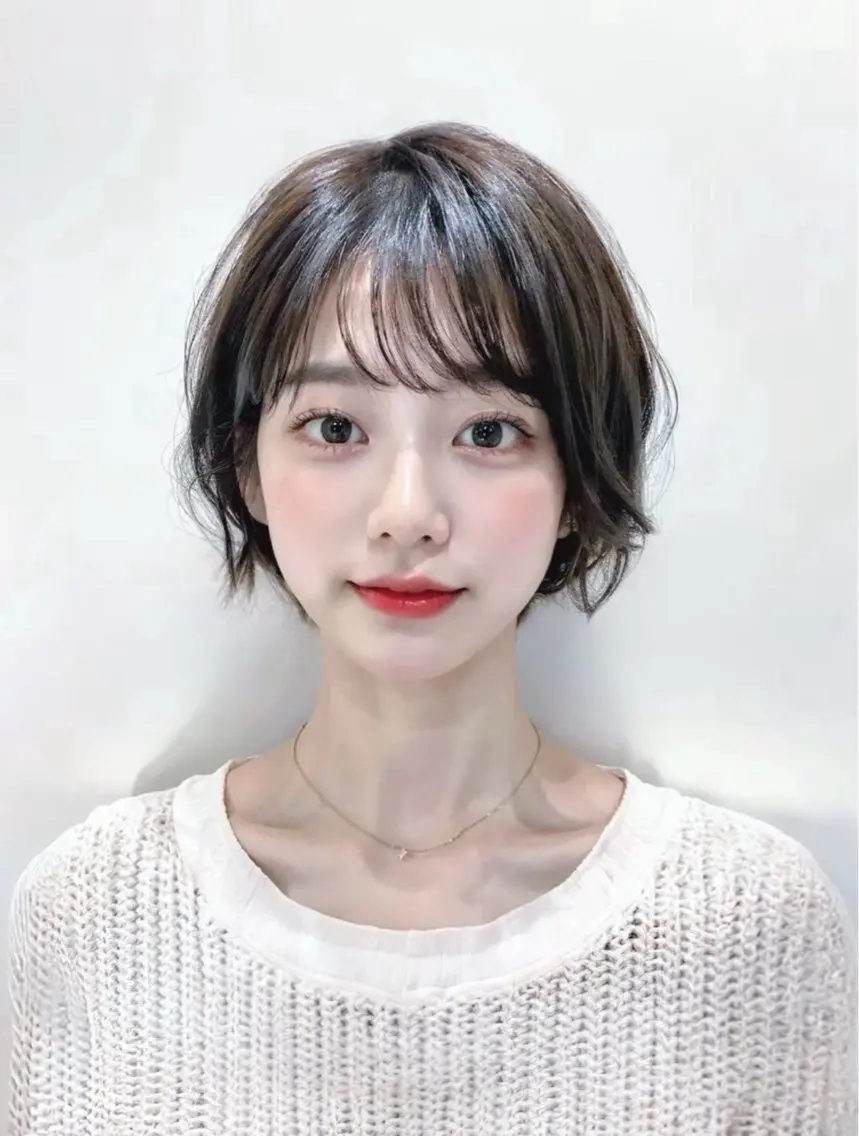 ショート 韓国風くびれヘア/ 小顔レイヤー🧿小林のヘアスタイル