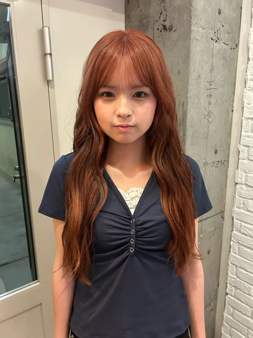 ロング カラー ベージュカラー オレンジ オレンジベージュ トリートメント 透明感似合わせカラー 🍀あかり🍀のヘアスタイル