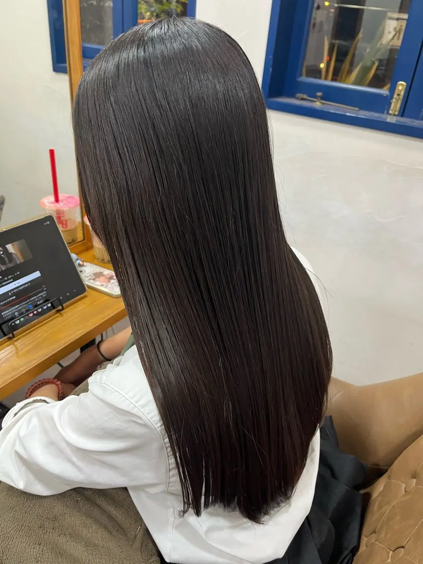 ロング カット 縮毛矯正🌟カラー╱ ╱いいじまのヘアスタイル